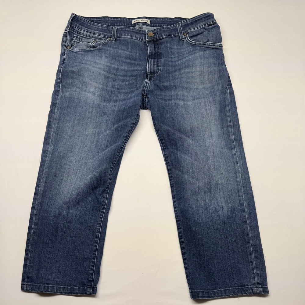 Mavi Mens Straight Leg Blue Jeans Medium Wash Stretch Denim 40x24 Made in Egypt